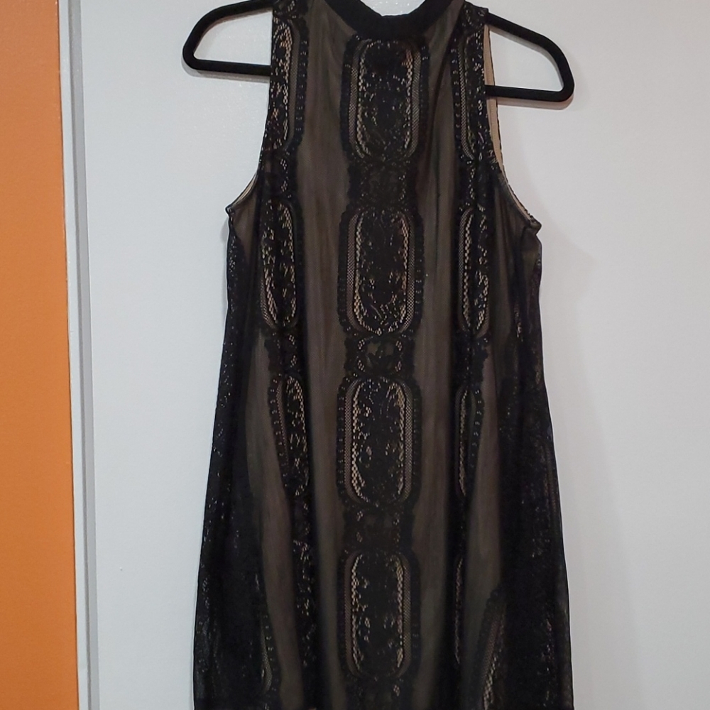 Black lace overlay dress